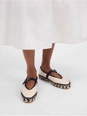 Madewell The Remy Mary Jane Canvas Espadrille Flats Size 8.5 NWT